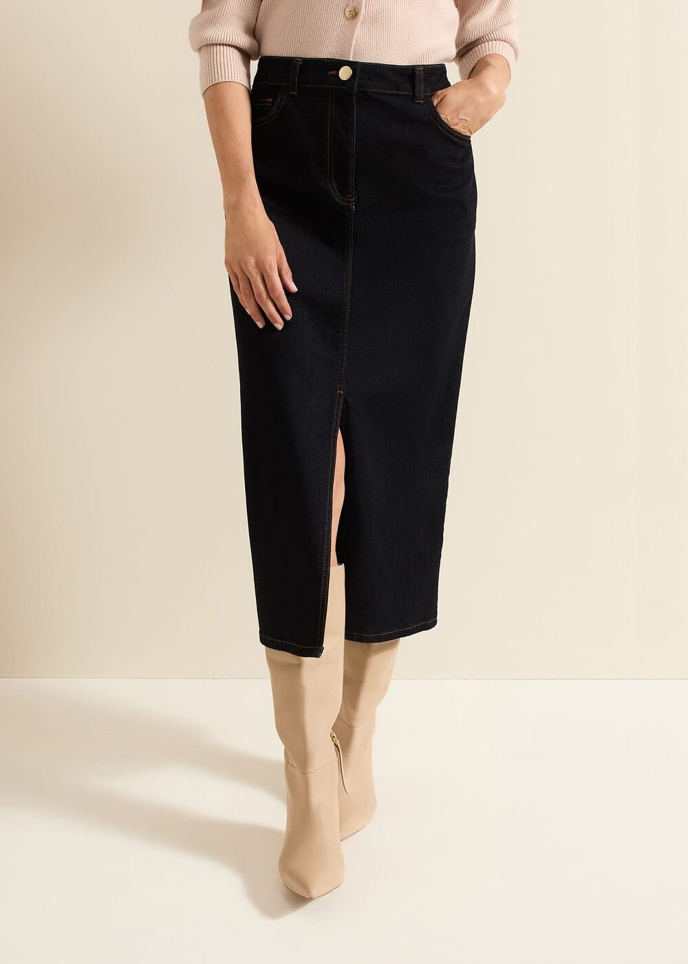 Amani Dark Wash Denim Skirt
