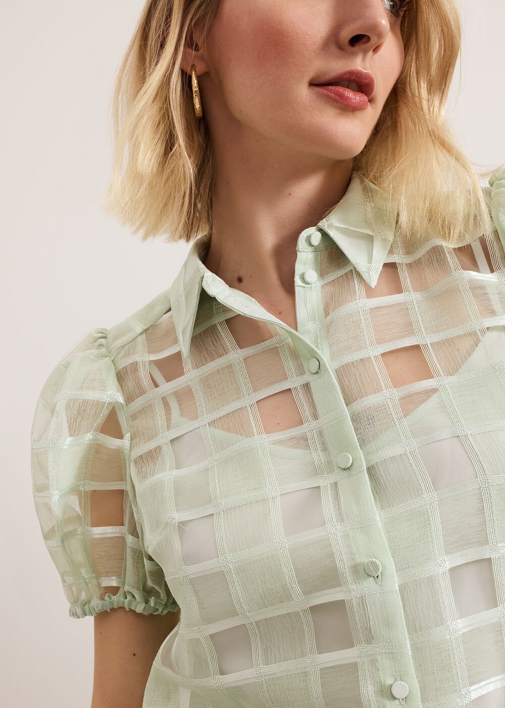 Angie Check Blouse