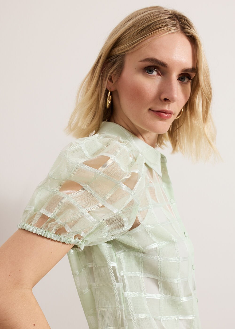 Angie Check Blouse