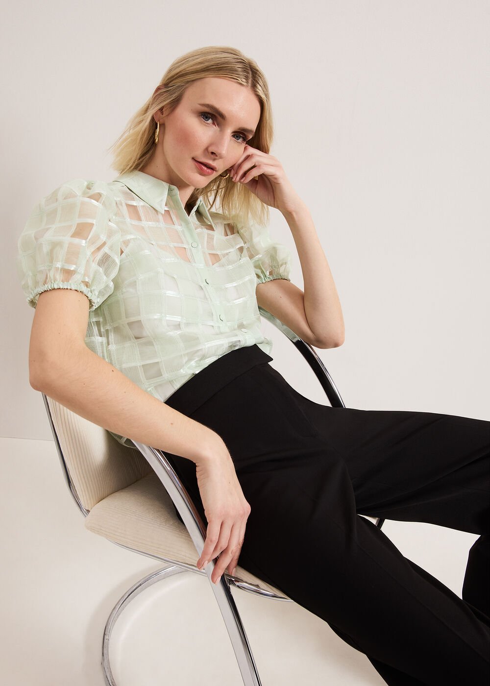 Angie Check Blouse