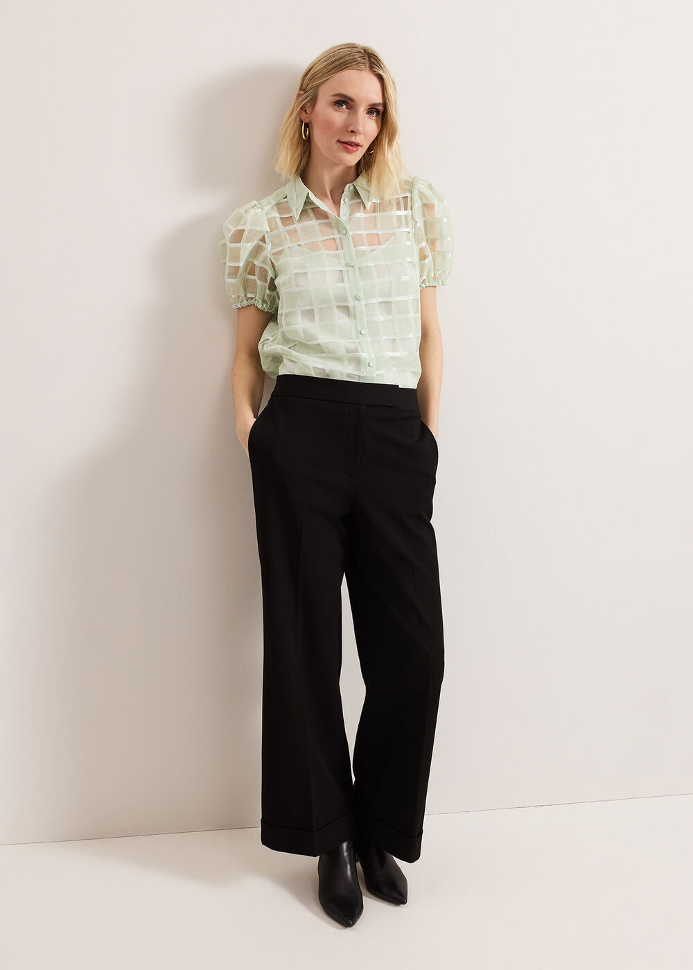 Angie Check Blouse