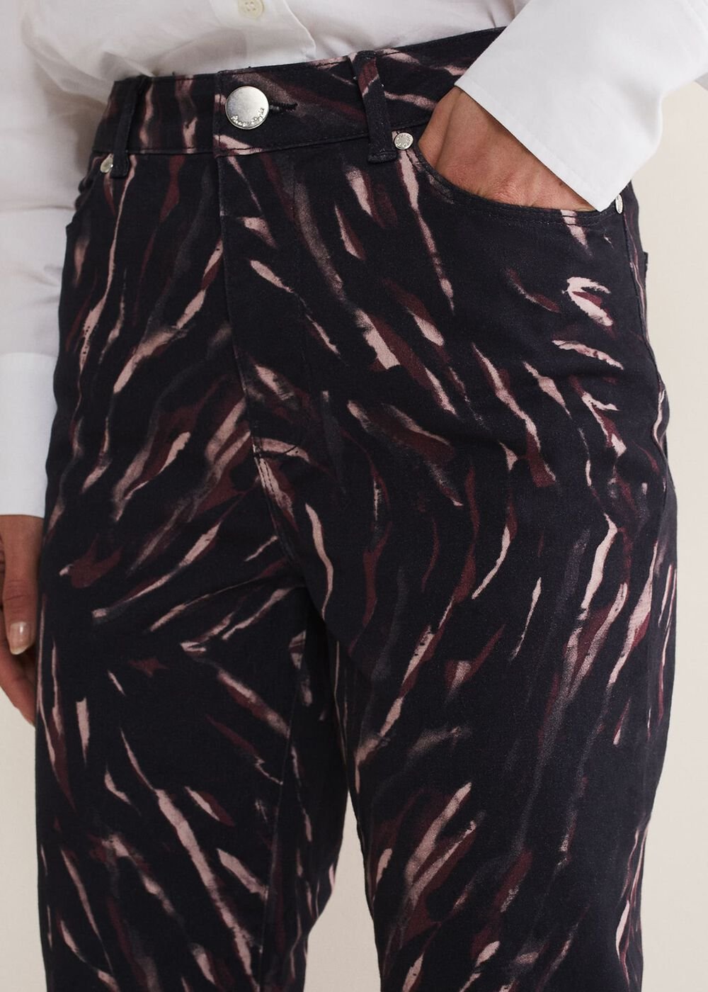 Ramona Zebra Print Straight Leg Jeans