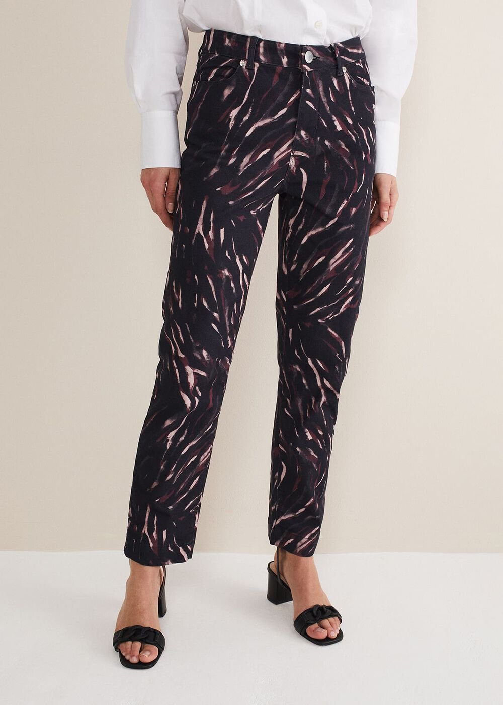 Ramona Zebra Print Straight Leg Jeans