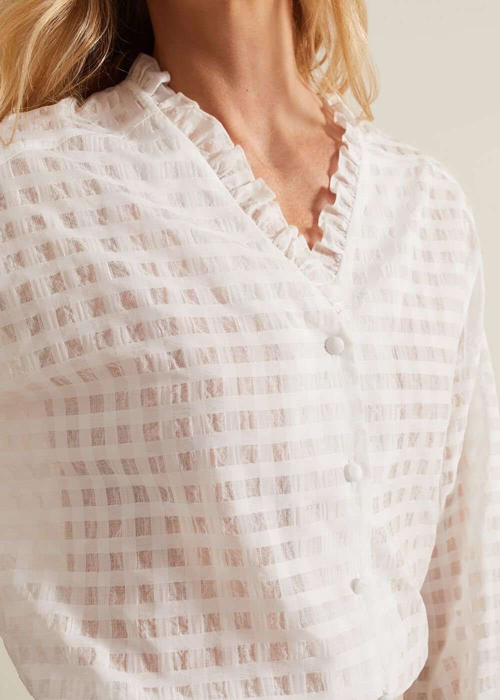 Tara Textured Frill Blouse