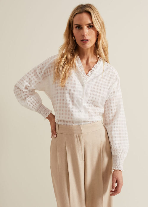 Tara Textured Frill Blouse